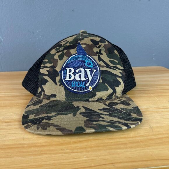 Big X Other - Bay Local Big X Snapback Hat Cap Camo  Embroidery Mesh Back Cotton Blend